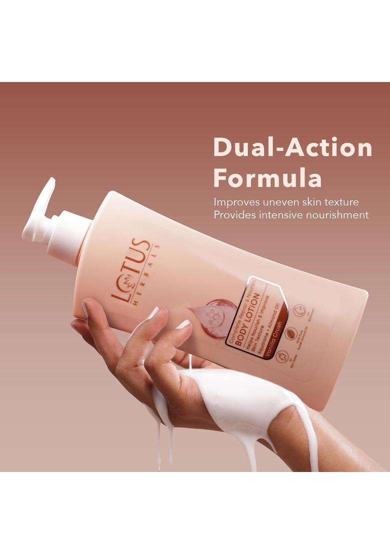 Lotus Herbals Complete Repair & Nourish Body Lotion Buy1 Get1 Free 400 ml X 2 | Natural Herbal Care | Helps Improve Texture & Strenghthen Skin Barrier - Indya