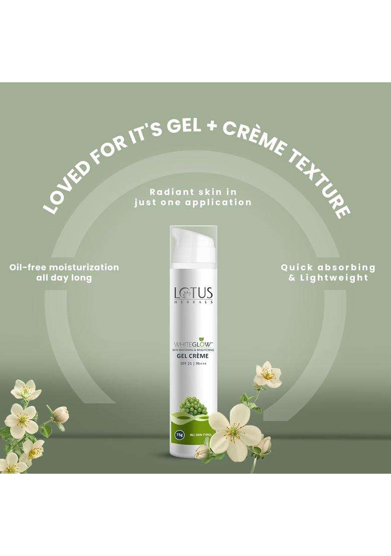 Lotus Herbals WG Bigger Gel Cream_75g + Facial Foam_100g (Pack of 2) | Natural Herbal Care - Indya