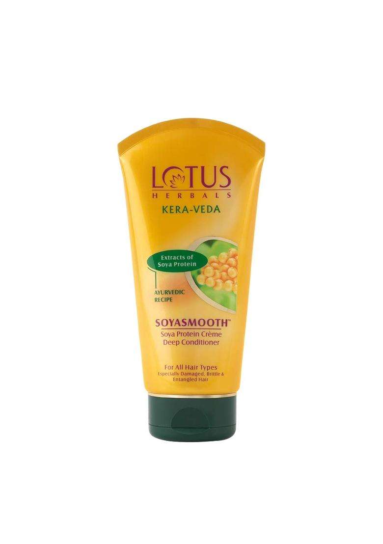 Lotus Herbals Soyasmooth Protein Creme Deep Unscented Conditioner, All Hair Type 150g x (3 Count) | Natural Herbal Care - Indya