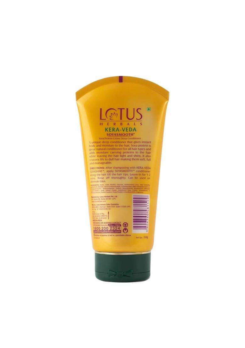 Lotus Herbals Soyasmooth Protein Creme Deep Unscented Conditioner, All Hair Type 150g x (3 Count) | Natural Herbal Care - Indya