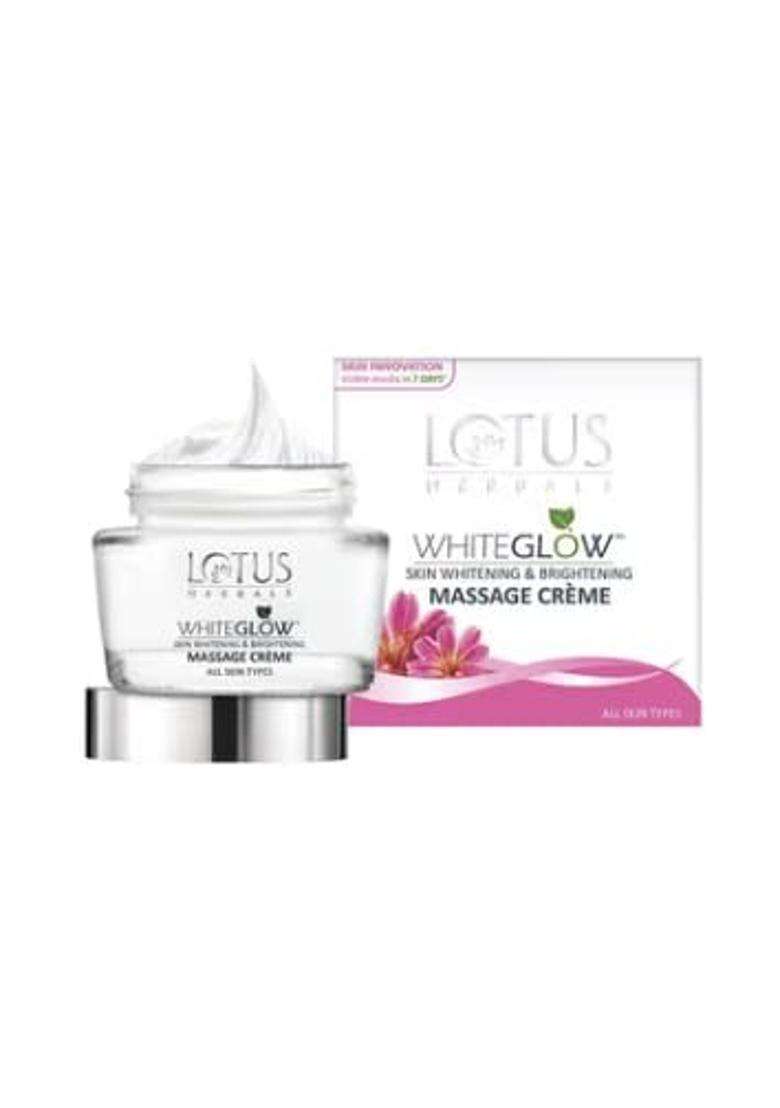 Lotus Herbals Whiteglow Skin Whitening And Brightening Massage Creme, 60g (Pack of 2) | Natural Herbal Care - Indya
