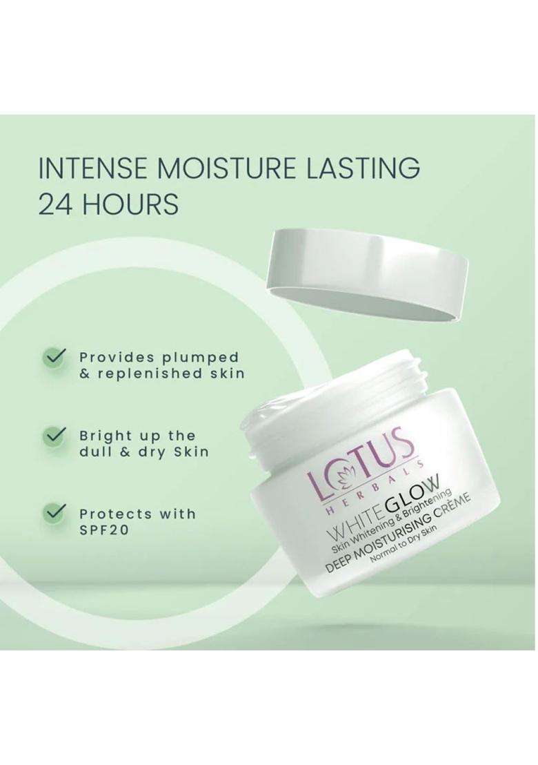 Lotus Herbals White Glow Deep Moisturising Face Cream 40g (Pack of 2) | Natural Herbal Care - Indya