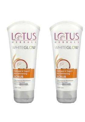 Lotus Herbals Whiteglow Oatmeal and Yogurt Skin Scrub 100g (Pack of 2) | Natural Herbal Care