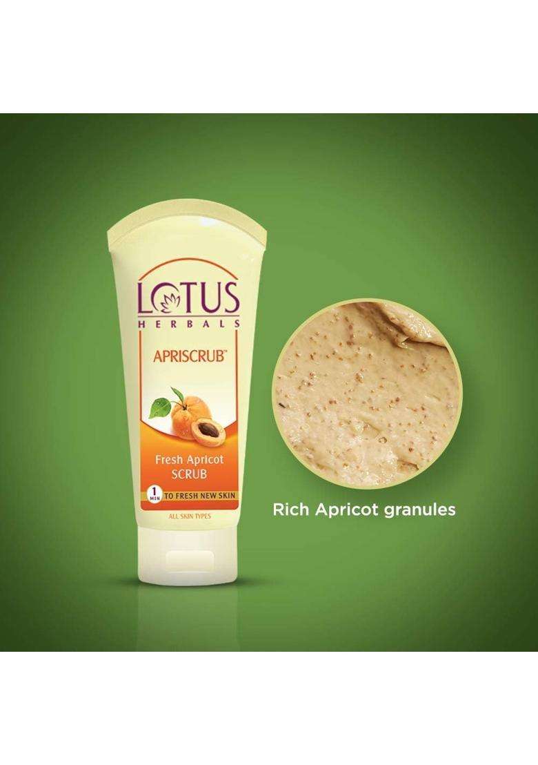 Lotus Herbals Apriscrub Exfoliating Apricot Face Scrub (100g) | Natural Herbal Care | Teatreewash & Cinnamon Face Wash (120 ml) - Indya