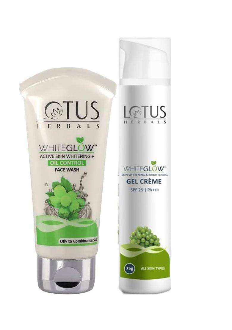 Lotus Herbals WG Bigger Gel Cream_75g + Oil Control_100g (Pack of 2) | Natural Herbal Care - Indya