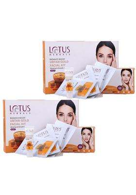 Lotus Herbals Radiance Boost Ubtan Gold Facial Kit 47g (Pack of 2) | Natural Herbal Care