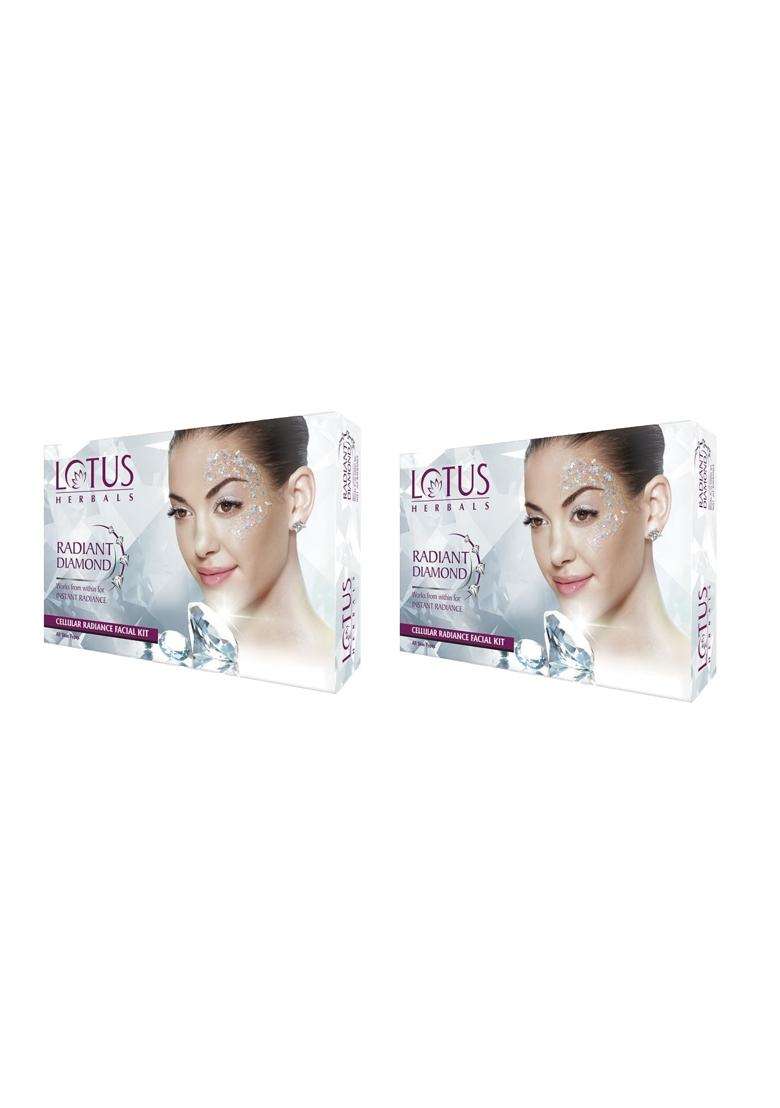 Lotus Herbals Radiant Diamond Cellular Facial Kit 37g (Pack of 2) | Natural Herbal Care - Indya