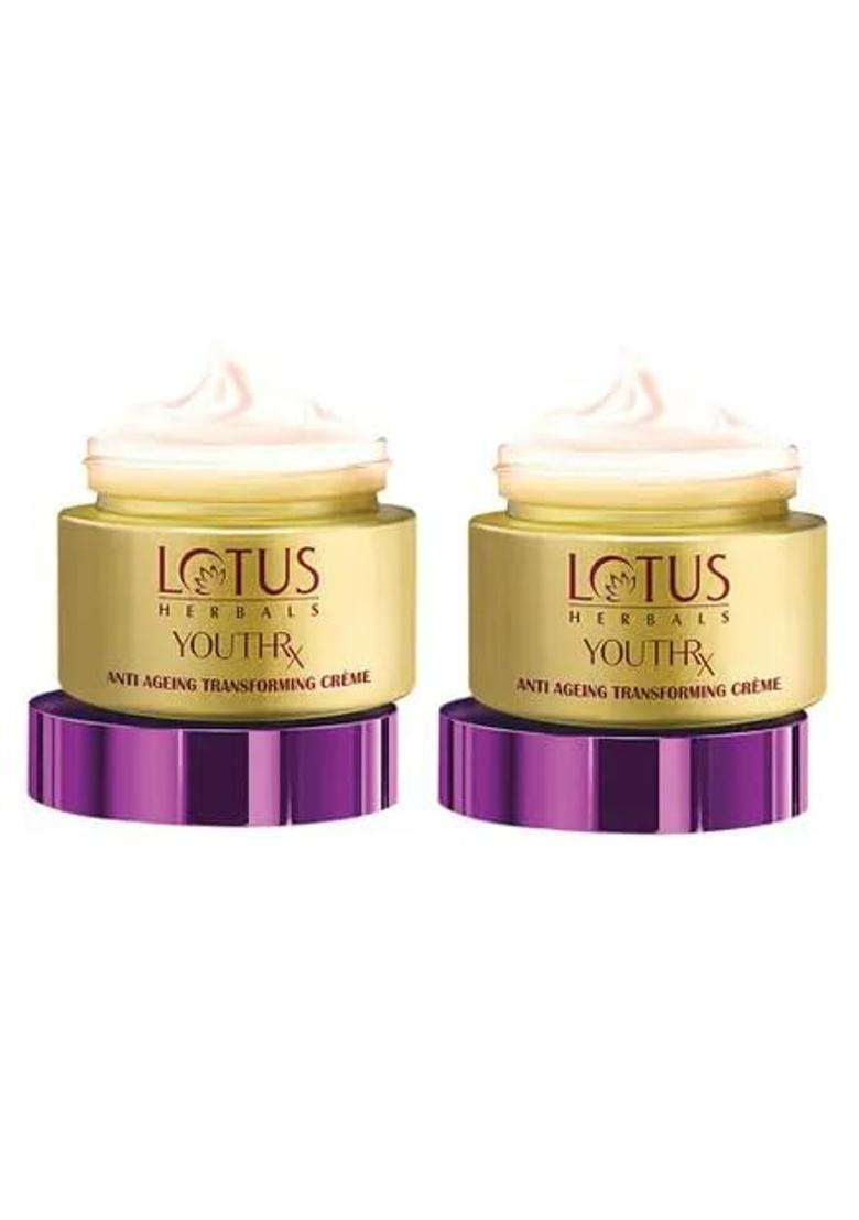 Lotus Herbals YouthRx Anti Ageing Transforming Face Cream 50g (Pack of 2) | Natural Herbal Care - Indya