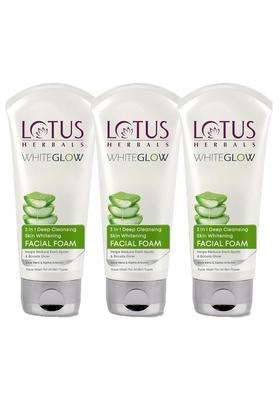 Lotus Herbals 3 in 1 Deep Cleansing Facial Foam 50g (Pack of 3) | Natural Herbal Care