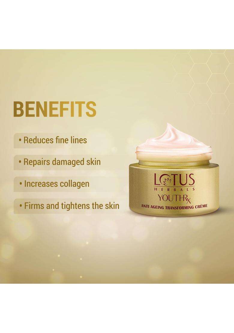 Lotus Herbals WhiteGlow Brightening Gel Cream 40g + YouthRx Anti-Ageing Face Cream SPF 25 PA+++ 50g | Natural Herbal Care | All Skin Types - Indya