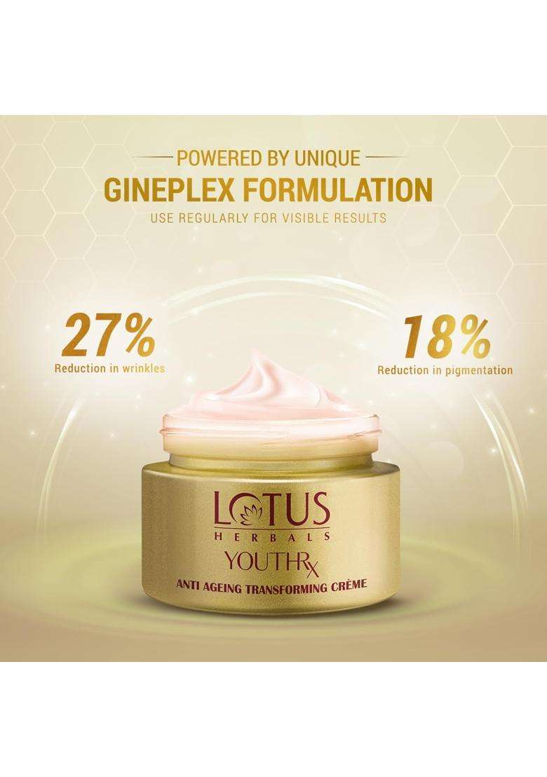 Lotus Herbals WhiteGlow Brightening Gel Cream 40g + YouthRx Anti-Ageing Face Cream SPF 25 PA+++ 50g | Natural Herbal Care | All Skin Types - Indya