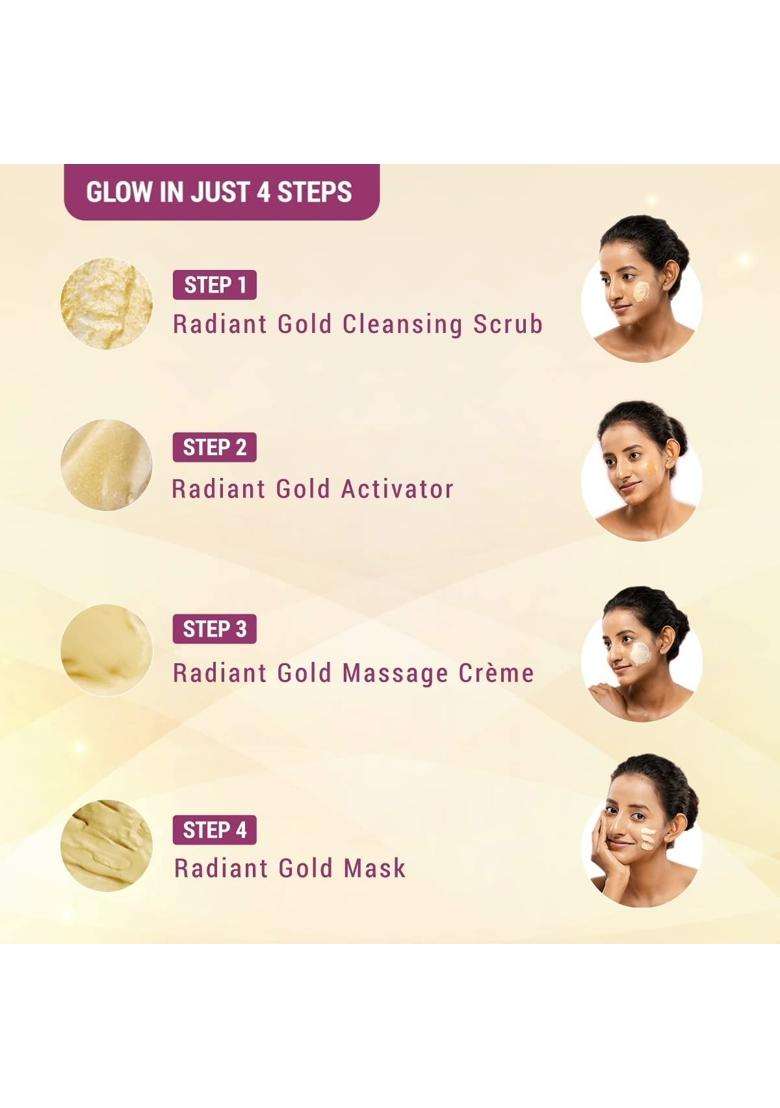 Lotus Herbals Radiant Gold Cellular Glow Facial Kit 37g + 3 in 1 Deep Cleansing Facial Foam 100g | Natural Herbal Care - Indya