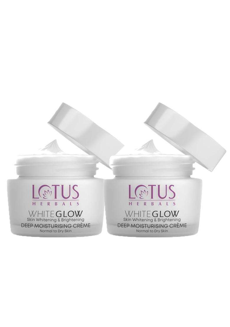 Lotus Herbals WhiteGlow Deep Moisturising Face Cream 60g (Pack of 2) | Natural Herbal Care - Indya