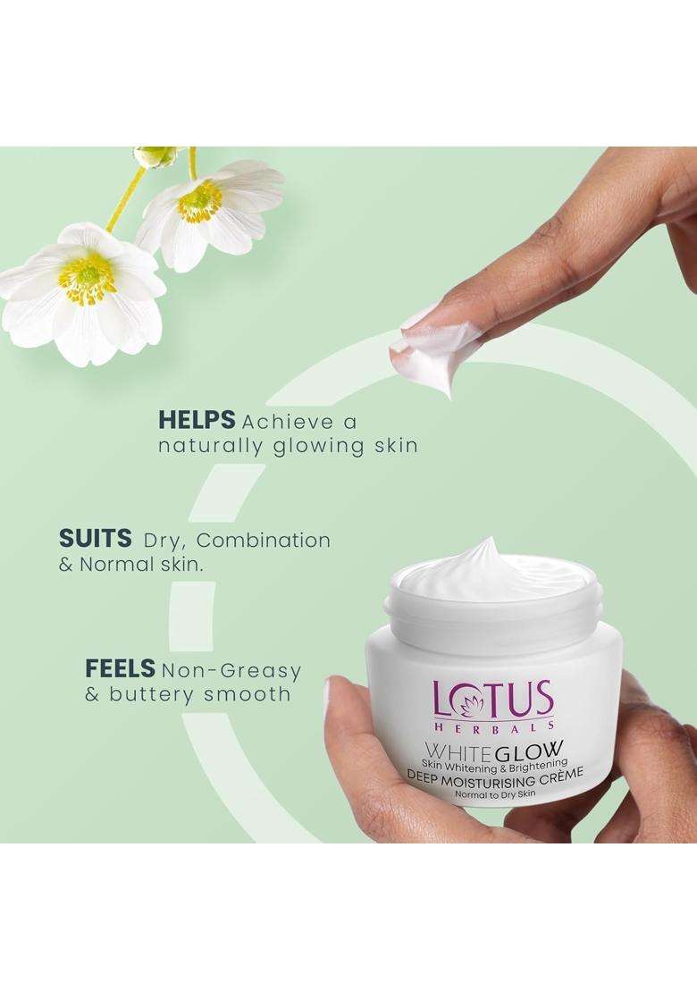 Lotus Herbals WhiteGlow Deep Moisturising Face Cream 60g (Pack of 2) | Natural Herbal Care - Indya