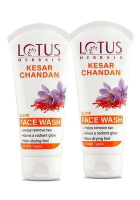 Lotus Herbals Kesar & Chandan Glow Face Wash 50 ml (Pack of 2) | Natural Herbal Care