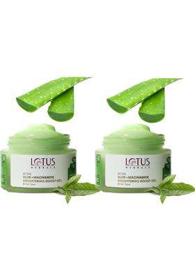 Lotus Herbals Active Aloe + Niacinamide Brightening Boost Gel 50g (Pack of 2) | Natural Herbal Care
