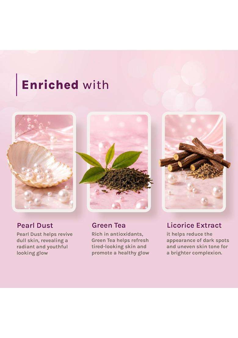 Lotus Herbals Radiant Pearl Cellular 4-in-1 Facial Kit With Pearl Extracts and Green Tea 148g (37g X 4) | Natural Herbal Care - Indya