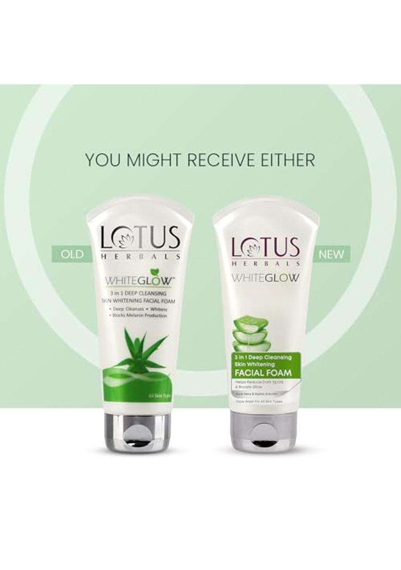 Lotus Herbals Nutramoist Skin Renewal Daily Moisturising Face Cream SPF 25 50g+Lotus Herbals 3 in 1 Deep Cleansing Facial Foam | Natural Herbal Care - Indya