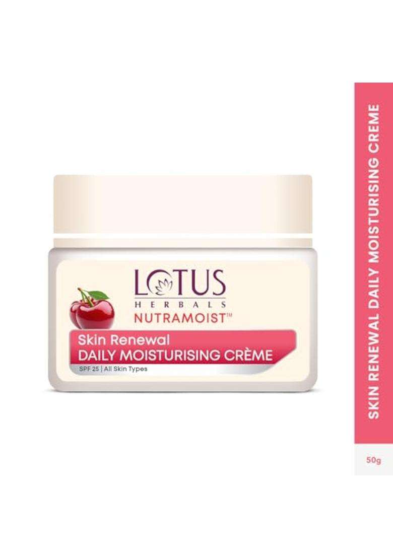 Lotus Herbals Nutramoist Skin Renewal Daily Moisturising Face Cream SPF 25 50g+Lotus Herbals 3 in 1 Deep Cleansing Facial Foam | Natural Herbal Care - Indya