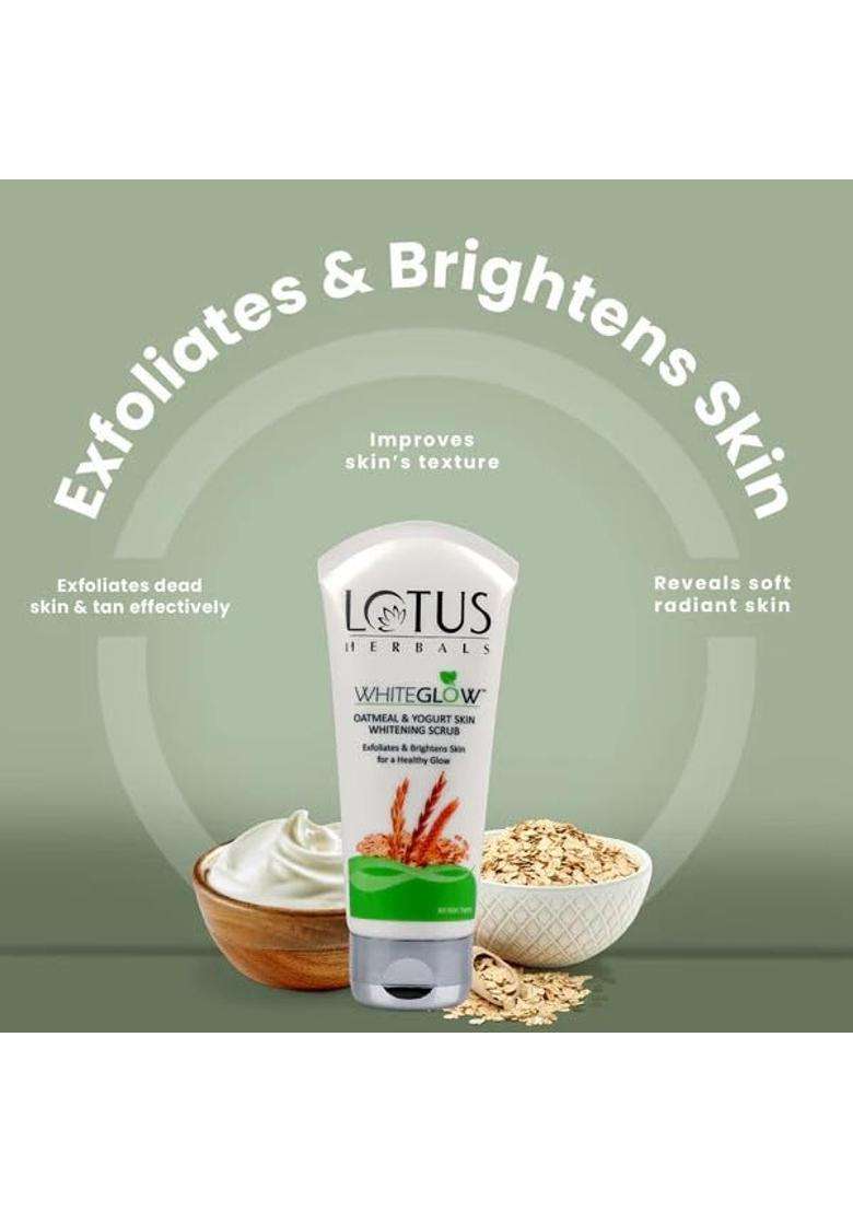 Lotus Herbals Whiteglow Gel Cream 60g, Oatmeal Scrub 100g (Pack of 2) | Natural Herbal Care - Indya