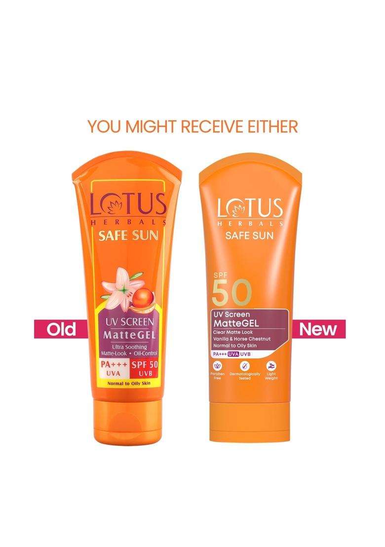 Lotus Herbals White Glow Deep Moisturising Face Cream 20 PA ++40 g+Safe Sun UV Screen Matte Gel Sunscreen SPF 50 PA+ 50g | Natural Herbal Care - Indya