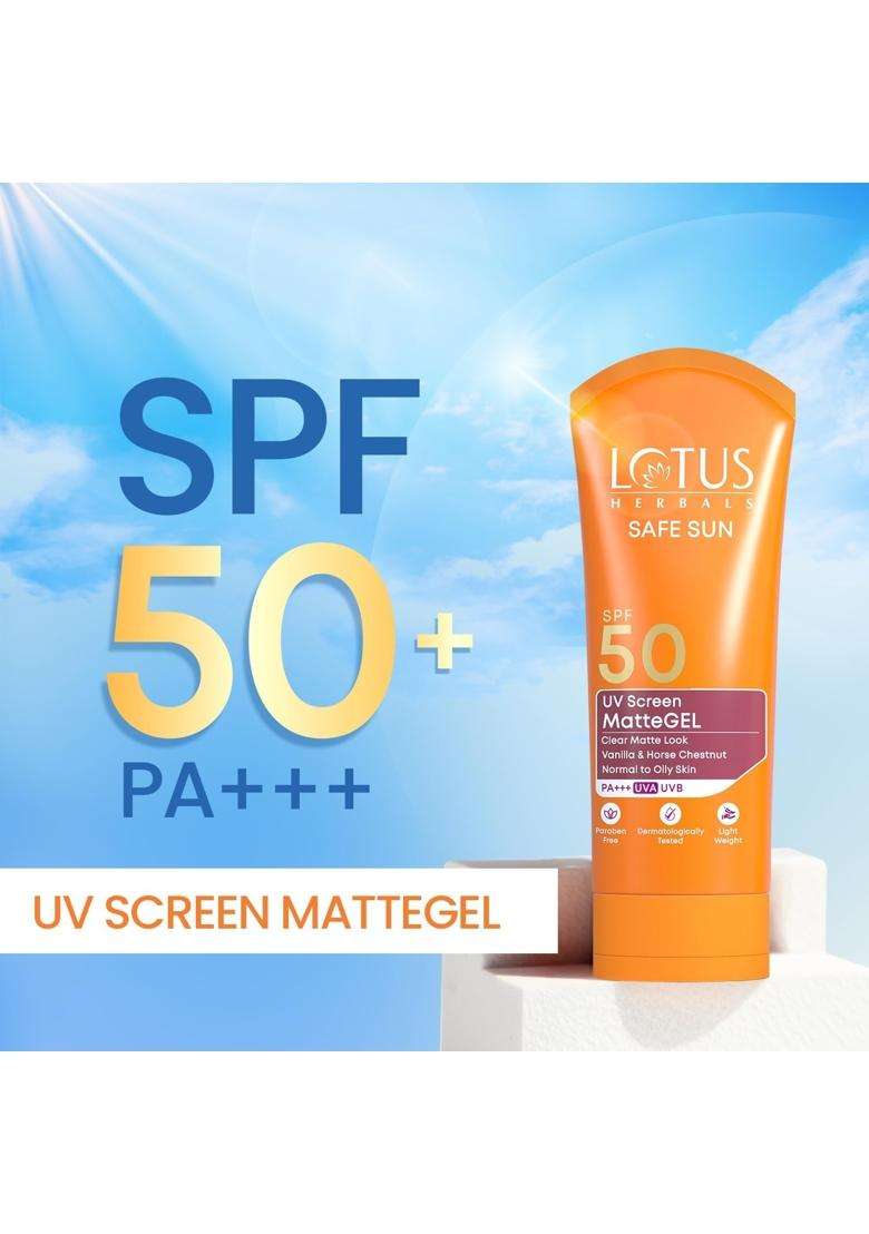 Lotus Herbals White Glow Deep Moisturising Face Cream 20 PA ++40 g+Safe Sun UV Screen Matte Gel Sunscreen SPF 50 PA+ 50g | Natural Herbal Care - Indya