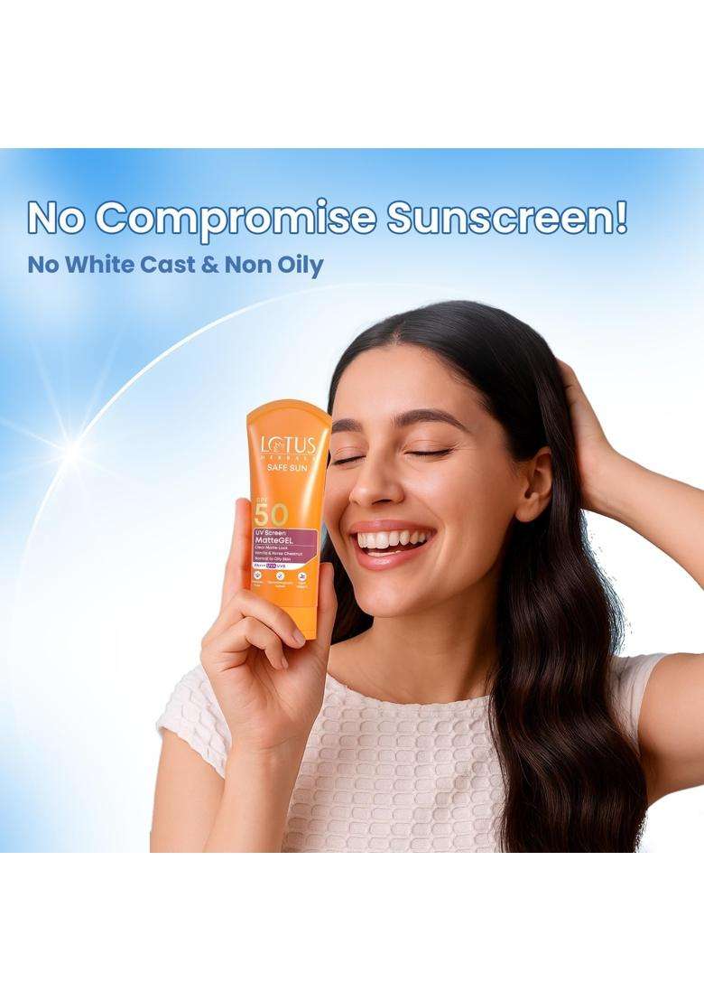 Lotus Herbals White Glow Deep Moisturising Face Cream 20 PA ++40 g+Safe Sun UV Screen Matte Gel Sunscreen SPF 50 PA+ 50g | Natural Herbal Care - Indya