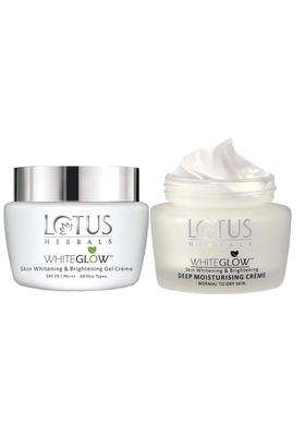 Lotus Herbals Whiteglow Gel Cream 60g, Deep Moisturising Cream 60g (Pack of 2) | Natural Herbal Care