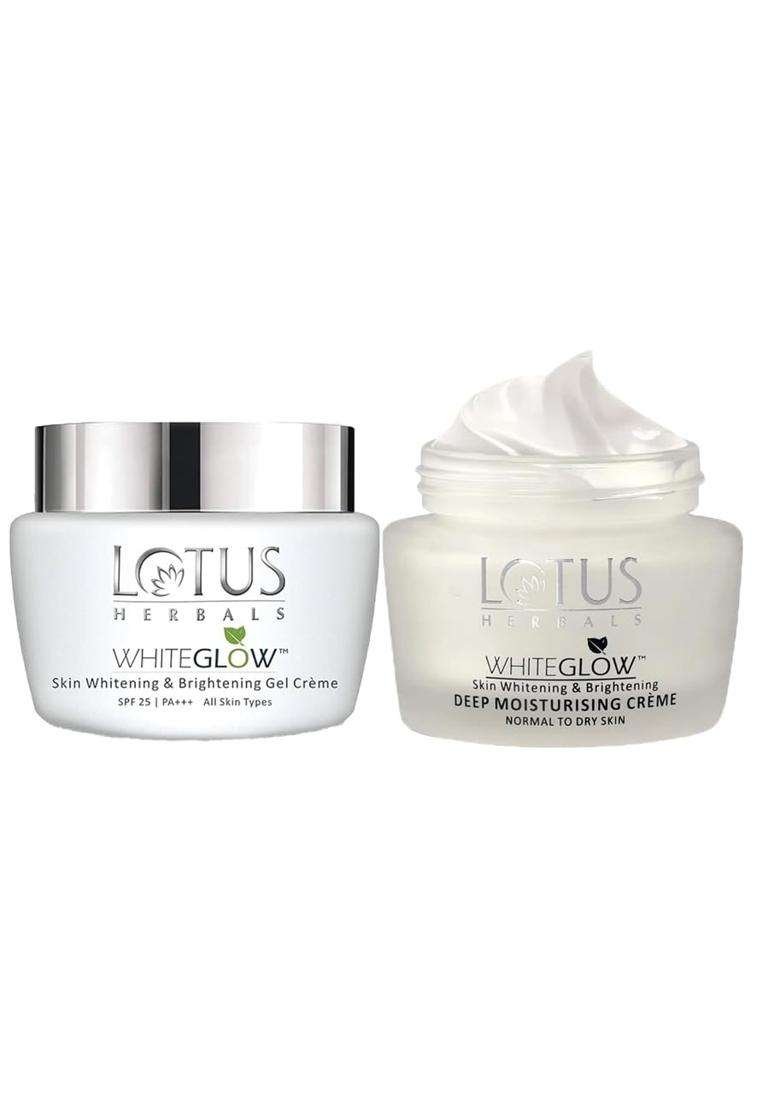 Lotus Herbals Whiteglow Gel Cream 60g, Deep Moisturising Cream 60g (Pack of 2) | Natural Herbal Care - Indya