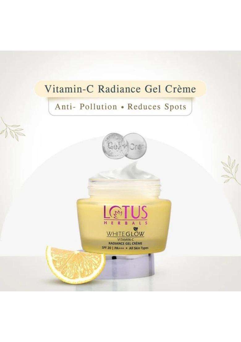 Lotus Herbals WhiteGlow Vitamin-C Gel Cream_50g + Face Wash_100g + Face Serum_30 ml (Pack of 3) | Natural Herbal Care - Indya