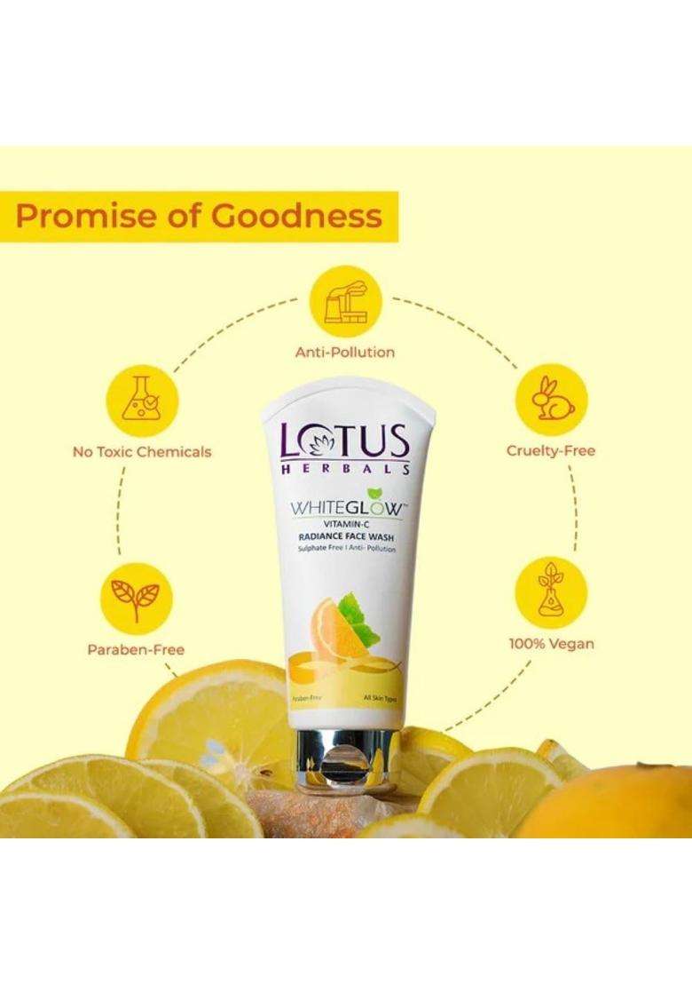 Lotus Herbals WhiteGlow Vitamin-C Gel Cream_50g + Face Wash_100g + Face Serum_30 ml (Pack of 3) | Natural Herbal Care - Indya
