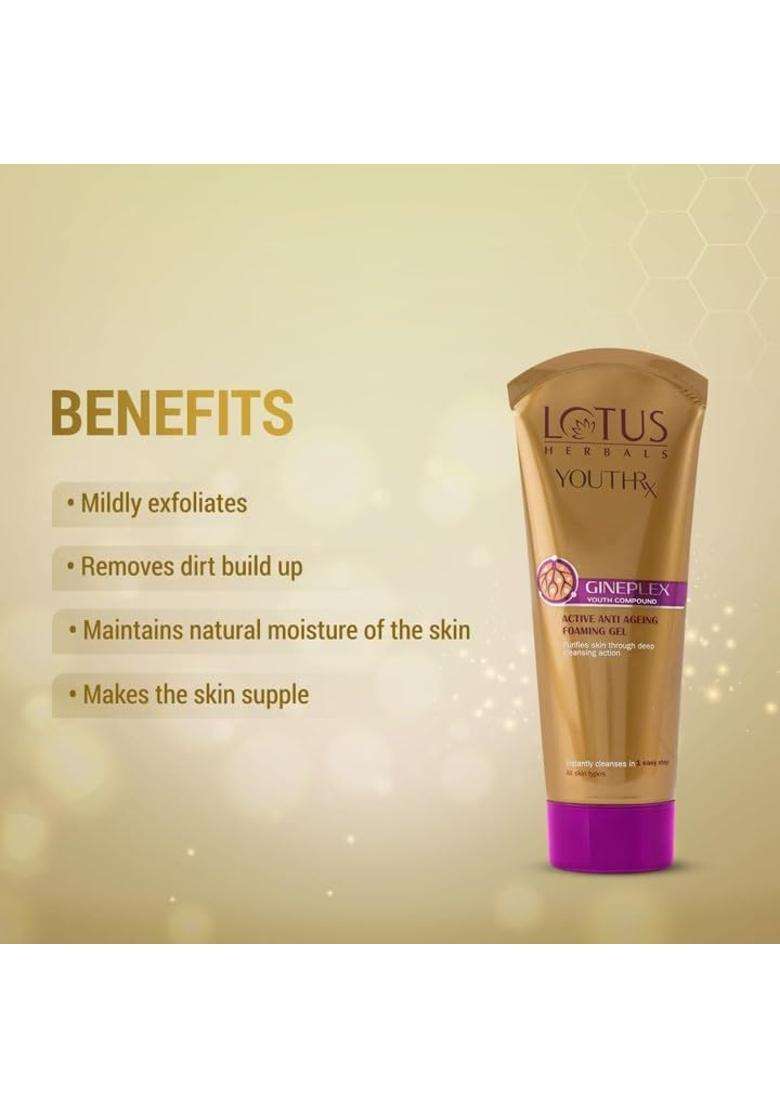 Lotus Herbals YouthRx Anti Ageing Transforming Cream_50g + Night Cream_50g + Foaming Gel_100g + Face Exfoliator_100g + Face Serum_30 ml (Pack of 5) - Indya