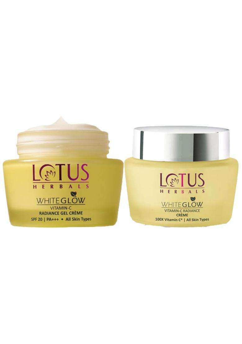 Lotus Herbals WhiteGlow Vitamin C Radiance Cream, Radiance Gel Crème,, 50 g (Pack of 2) | Natural Herbal Care - Indya
