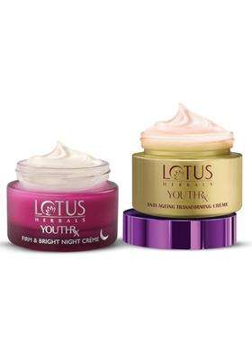 Lotus Herbals YouthRx Anti-Ageing Day & Night Cream Duo 50g Each | Natural Herbal Care | Anti-Ageing & Brightening