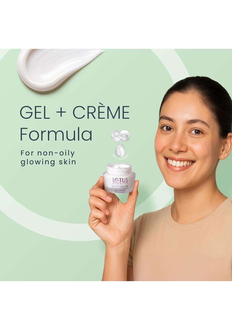 Lotus Herbals WhiteGlow Skin Brightening Gel Crème 60g (Pack of 2) | Natural Herbal Care | 60g &Nourishing Night Creme | 60g ., 120g) - Indya