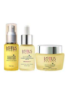 Lotus Herbals WhiteGlow Vitamin-C Radiance Cream_50 + Face Serum_30 ml + Face Oil_15 ml (Pack of 3) | Natural Herbal Care
