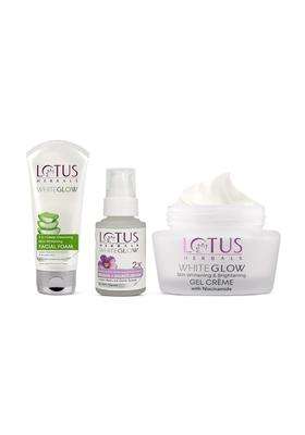 Lotus Herbals WhiteGlow Brightening Skincare Combo (Pack of 3) | Natural Herbal Care | Serum + Gel Cream | Reduces Dark Spots, Dullness & Tanning