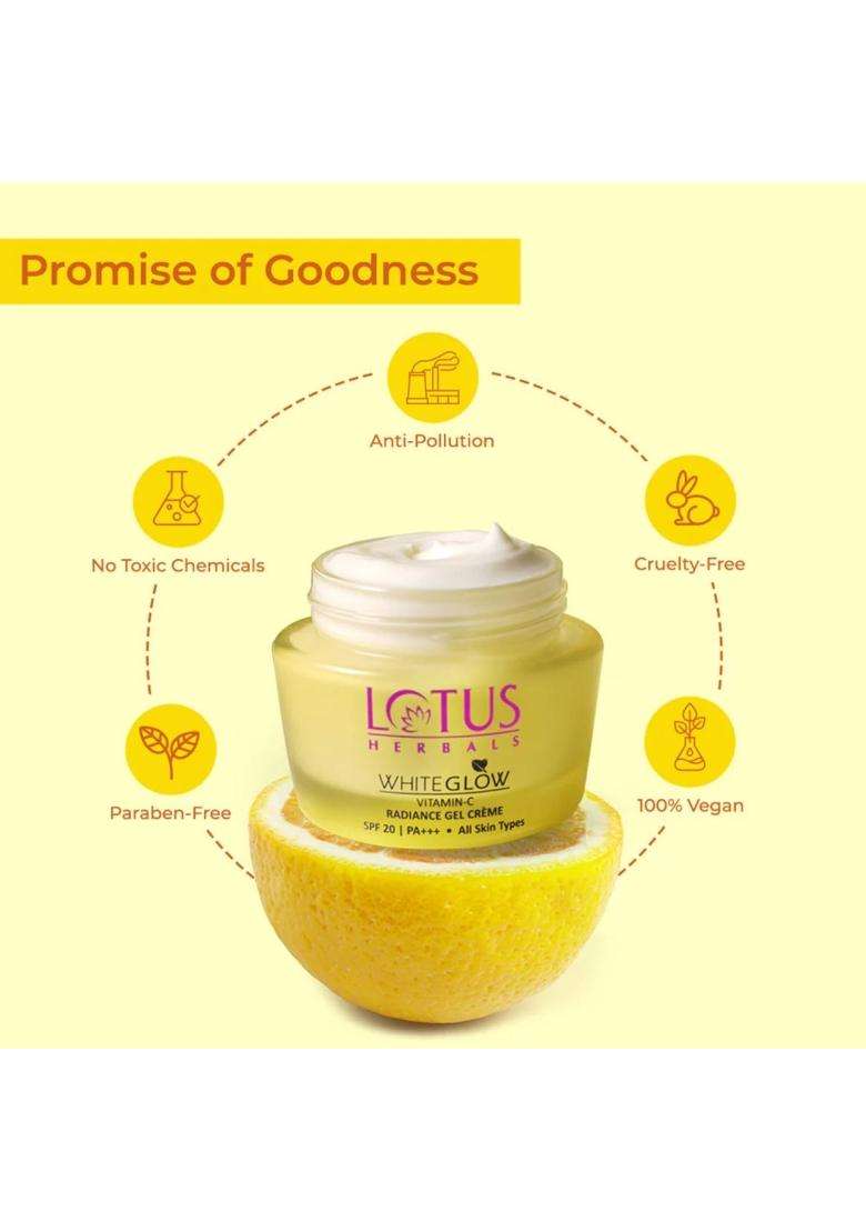 Lotus Herbals WhiteGlow Vitamin C Radiance Face Wash 100g+WhiteGlow Vitamin C Radiance Cream 35g | Natural Herbal Care - Indya