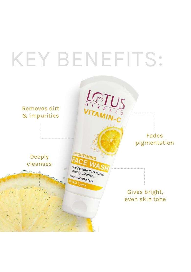 Lotus Herbals Vitamin C Brightening Face Wash 50 ml (Pack of 2) | Natural Herbal Care - Indya