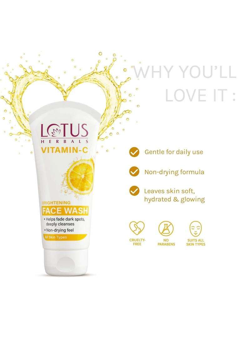 Lotus Herbals Vitamin C Brightening Face Wash 100 ml (Pack of 2) | Natural Herbal Care - Indya