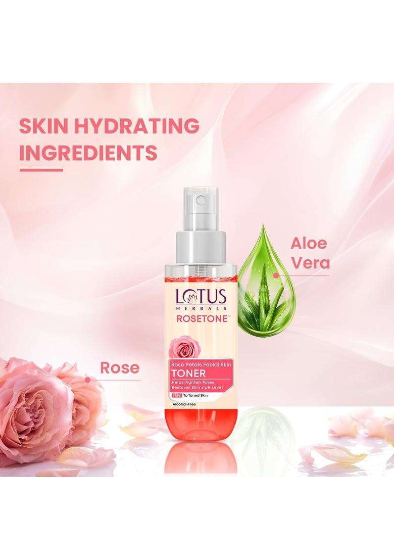Lotus Herbals 3 in 1 Deep Cleansing Facial Foam 50g+Rose Petals Facial Skin Toner | Natural Herbal Care | 100 ml - Indya