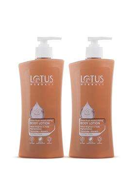 Lotus Herbals Glow Rush Moisturising Body Lotion Buy1 Get1 Free 400 ml X 2 | Natural Herbal Care | Brightens Skin & Deeply Nourishing