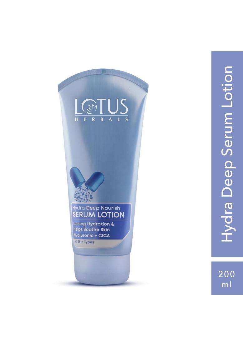 Lotus Herbals 3 in 1 Deep Cleansing Facial Foam 100 g | Natural Herbal Care | Face Wash 100 g+ Hydra Deep Nourish Serum Body Lotion 200 ml - Indya