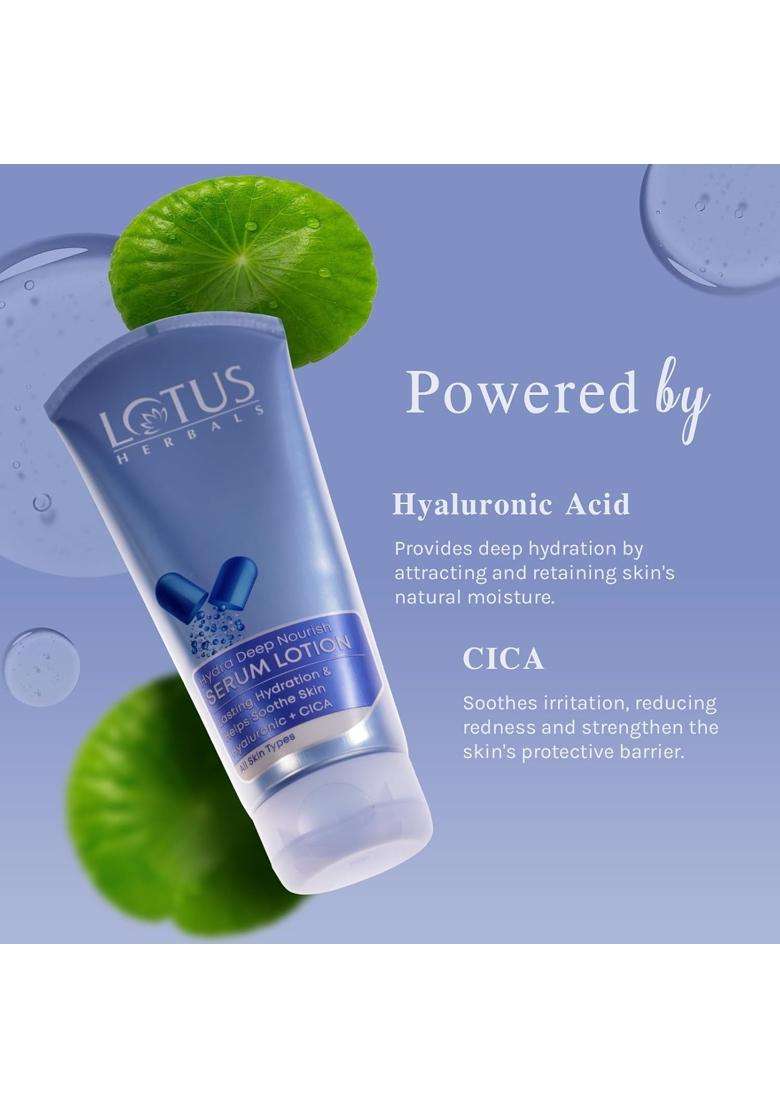 Lotus Herbals 3 in 1 Deep Cleansing Facial Foam 100 g | Natural Herbal Care | Face Wash 100 g+ Hydra Deep Nourish Serum Body Lotion 200 ml - Indya