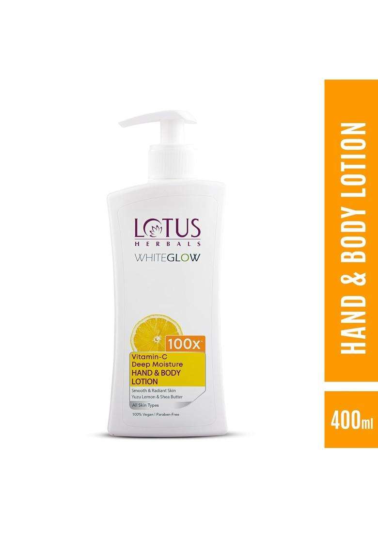 Lotus Herbals WhiteGlow Vitamin C Radiance Face Wash Daily 100g+Deep Moisture Hand & Body Lotion 400 ml | Natural Herbal Care - Indya