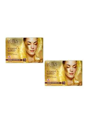 Lotus Herbals Radiant Gold Facial Kit 37g (Pack of 2) | Natural Herbal Care