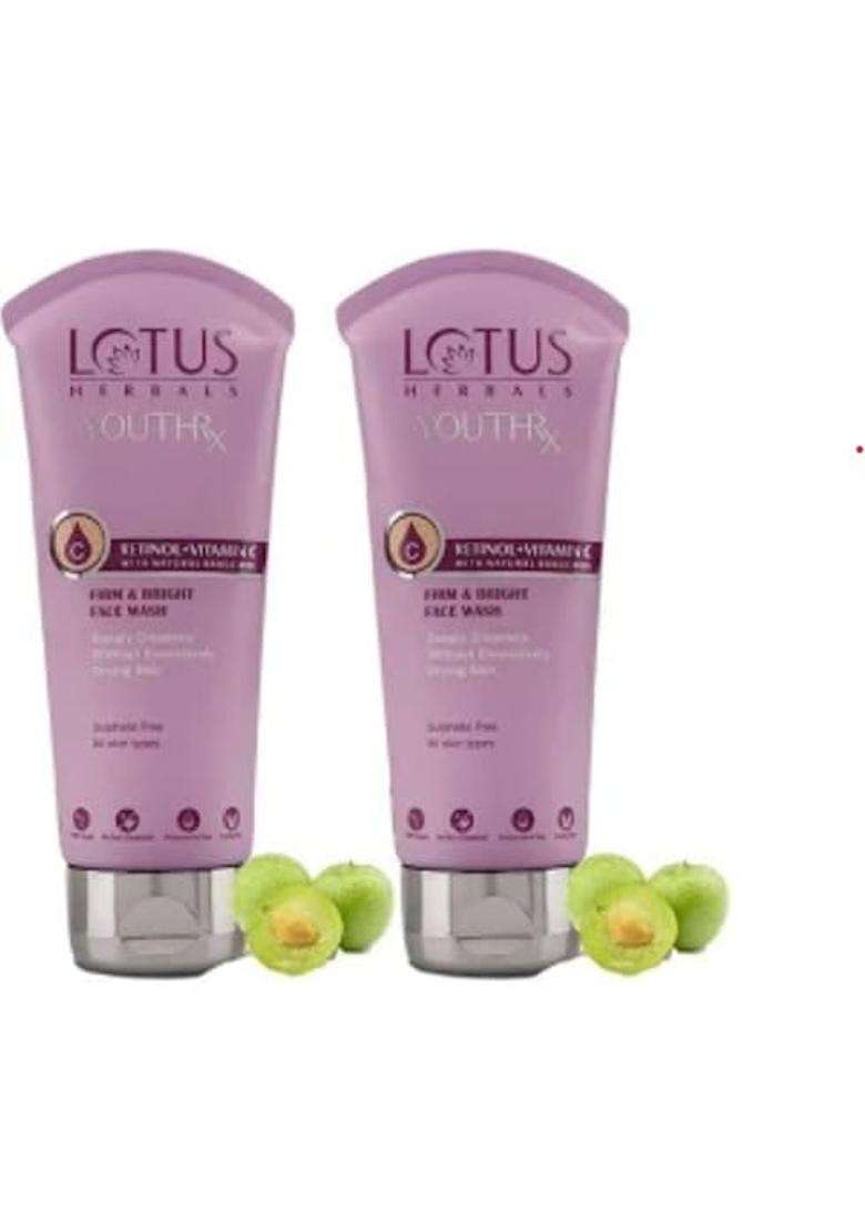 Lotus Herbals YouthRx Firm & Bright Face Wash 100 ml (Pack of 2) | Natural Herbal Care - Indya