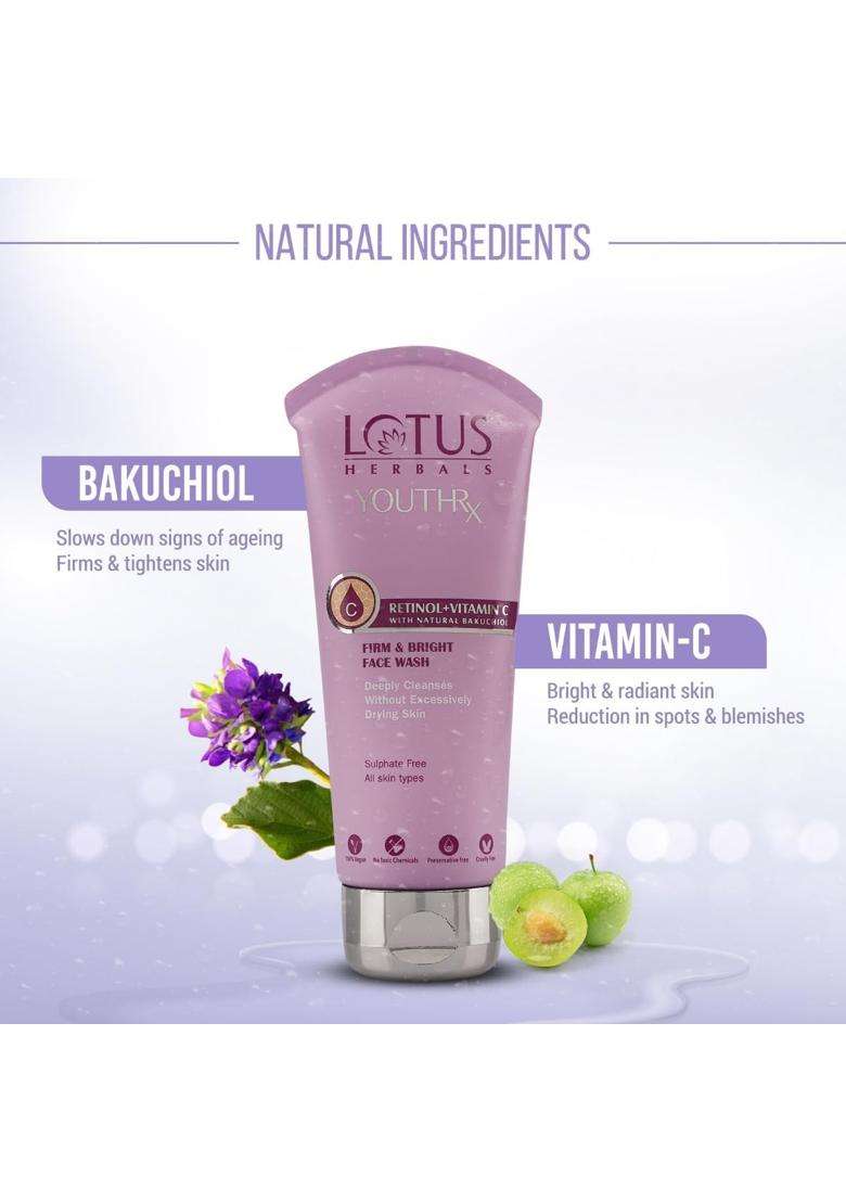 Lotus Herbals YouthRx Firm & Bright Face Wash 100 ml (Pack of 2) | Natural Herbal Care - Indya