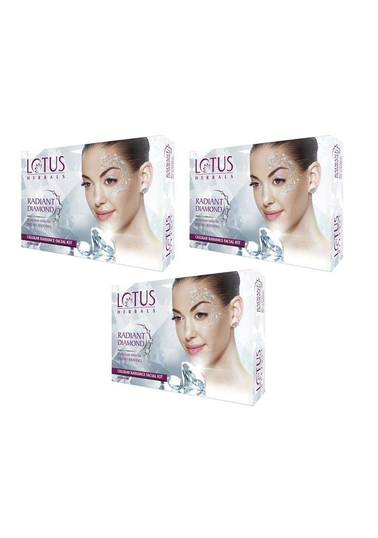 Lotus Herbals radiant diamond cellular radiance 1 facial kit 37g (Pack of 3) | Natural Herbal Care - Indya