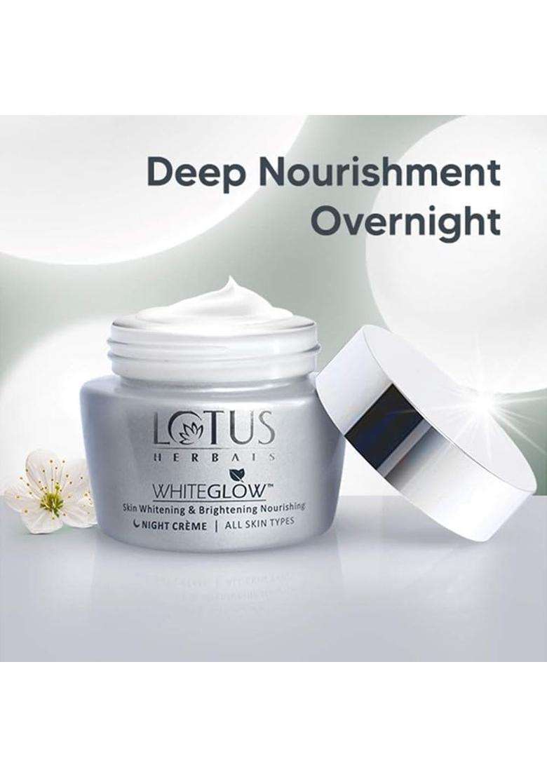 Lotus Herbals Whiteglow Gel Cream 60g, Nourishing Night Cream 60g, Intensive Serum 30 ml (Pack of 3) | Natural Herbal Care - Indya